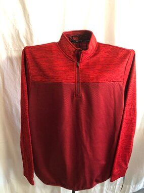 NWT Tek Gear Warm Tek Mens XXL Red Long Sleeve Zip Up Shirt - 27" Pit to Pit